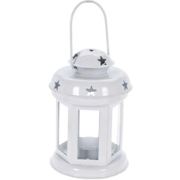 ŚWIECZNIK NA TEA LIGHT LATARENKA BIAŁA