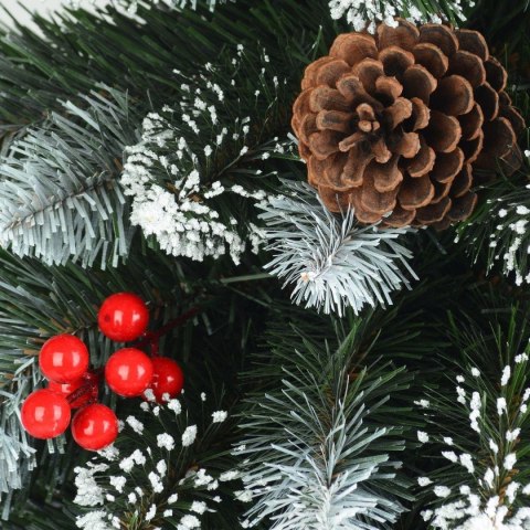 CHOINKA NA PNIU 100CM JODŁA DIAMENTOWA + SZYSZKI + JARZĘBINA