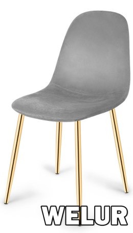 Krzesło tapicerowane GIULIA VELVET GREY GOLD II GATUNEK