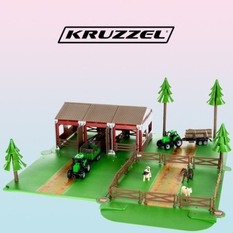 Farma ze zwierzętami + 2 autka rolnicze 22404 Farma ze zwierzętami + 2 autka rolnicze 22404