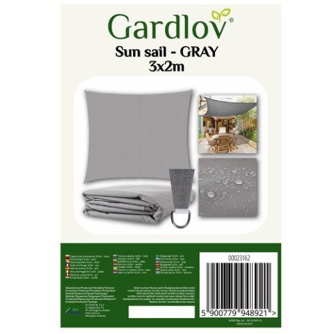 Żagiel przeciwsłoneczny 3x2m - szary Gardlov 23162 Żagiel przeciwsłoneczny 3x2m - szary Gardlov 23162