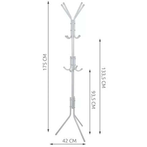 Wieszak stojący 170cm - biały Ruhhy 23814 Wieszak stojący 170cm - biały Ruhhy 23814