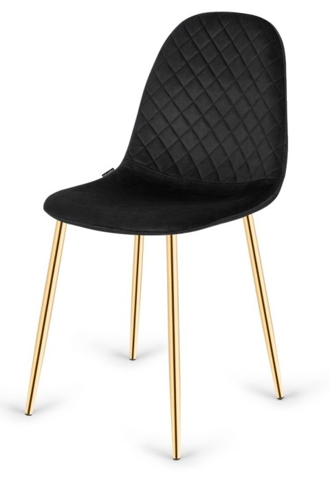 Krzesło tapicerowane CARO VELVET BLACK GOLD Krzesło tapicerowane CARO VELVET BLACK GOLD