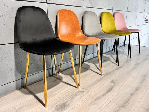 Krzesło tapicerowane GIULIA VELVET BLACK GOLD Krzesło tapicerowane GIULIA VELVET BLACK GOLD