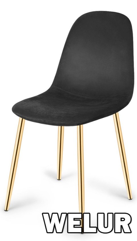 Krzesło tapicerowane GIULIA VELVET BLACK GOLD Krzesło tapicerowane GIULIA VELVET BLACK GOLD