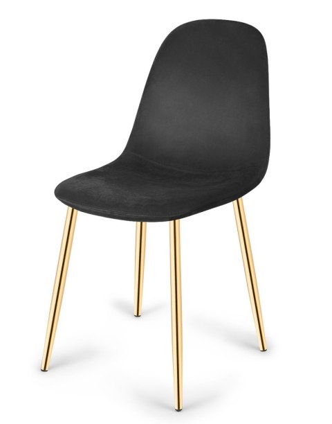Krzesło tapicerowane GIULIA VELVET BLACK GOLD Krzesło tapicerowane GIULIA VELVET BLACK GOLD