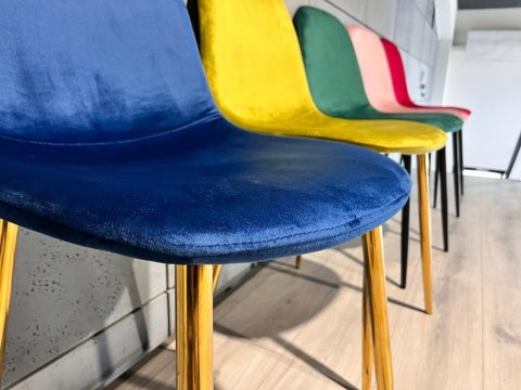 Krzesło tapicerowane GIULIA VELVET BLUE GOLD Krzesło tapicerowane GIULIA VELVET BLUE GOLD