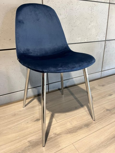 Krzesło tapicerowane GIULIA VELVET BLUE SILVER Krzesło tapicerowane GIULIA VELVET BLUE SILVER