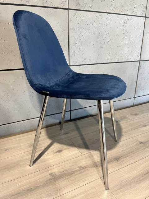 Krzesło tapicerowane GIULIA VELVET BLUE SILVER Krzesło tapicerowane GIULIA VELVET BLUE SILVER