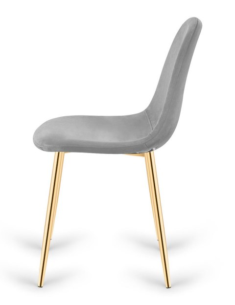 Krzesło tapicerowane GIULIA VELVET GREY GOLD Krzesło tapicerowane GIULIA VELVET GREY GOLD