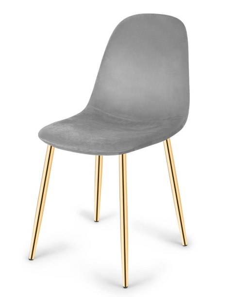 Krzesło tapicerowane GIULIA VELVET GREY GOLD Krzesło tapicerowane GIULIA VELVET GREY GOLD