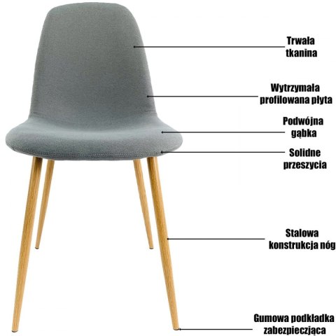 Krzesło tapicerowane GIULIA VELVET GREY SILVER Krzesło tapicerowane GIULIA VELVET GREY SILVER