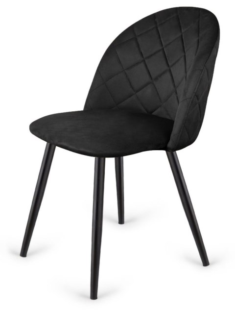 Krzesło tapicerowane GLORIA DIAMOND BLACK VELVET Krzesło tapicerowane GLORIA DIAMOND BLACK VELVET