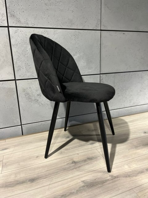 Krzesło tapicerowane GLORIA DIAMOND BLACK VELVET Krzesło tapicerowane GLORIA DIAMOND BLACK VELVET