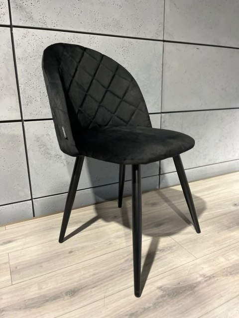Krzesło tapicerowane GLORIA DIAMOND BLACK VELVET Krzesło tapicerowane GLORIA DIAMOND BLACK VELVET