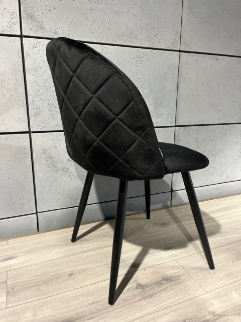 Krzesło tapicerowane GLORIA DIAMOND BLACK VELVET Krzesło tapicerowane GLORIA DIAMOND BLACK VELVET