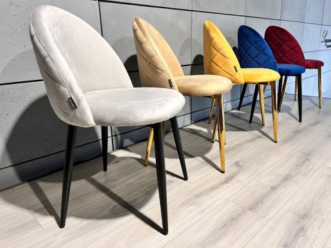Krzesło tapicerowane GLORIA LIGHT GREY VELVET II GATUNEK Krzesło tapicerowane GLORIA LIGHT GREY VELVET II GATUNEK