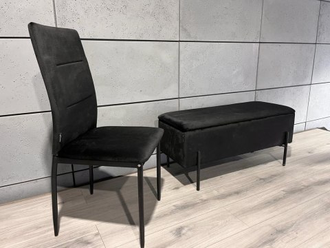 Krzesło tapicerowane VALVA DUO BLACK VELVET Krzesło tapicerowane VALVA DUO BLACK VELVET
