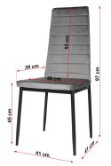 Krzesło tapicerowane VALVA LINE FABRIC BLACK
