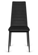 Krzesło tapicerowane VALVA LINE VELVET BLACK