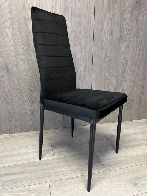 Krzesło tapicerowane VALVA LINE VELVET BLACK Krzesło tapicerowane VALVA LINE VELVET BLACK