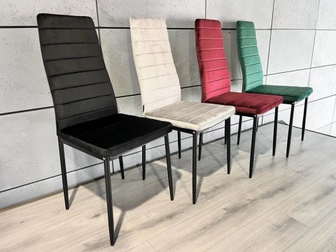 Krzesło tapicerowane VALVA LINE VELVET BLACK Krzesło tapicerowane VALVA LINE VELVET BLACK