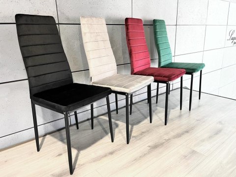 Krzesło tapicerowane VALVA LINE VELVET BLACK Krzesło tapicerowane VALVA LINE VELVET BLACK
