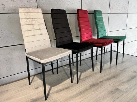 Krzesło tapicerowane VALVA LINE VELVET GREY OUTLET Krzesło tapicerowane VALVA LINE VELVET GREY OUTLET