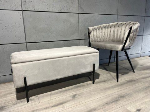 PUFA kufer Lugano LUZZI GREY VELVET 95 PUFA kufer Lugano LUZZI GREY VELVET 95