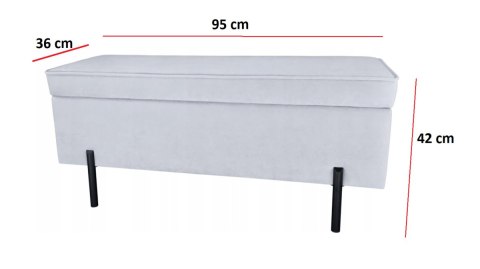 PUFA kufer Lugano LUZZI GREY VELVET 95 PUFA kufer Lugano LUZZI GREY VELVET 95