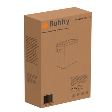 Kosz bambusowy na pranie - dwukomorowy Ruhhy 24269 Kosz bambusowy na pranie - dwukomorowy Ruhhy 24269
