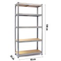 REGAŁ UNIWERSALNY METALOWY – SOLIDNY, WYTRZYMAŁY, DO PIWNICY, BIURA, WARSZTATU 180 x 90 x 30 cm Humberg