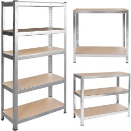 REGAŁ METALOWY – SOLIDNY, WYTRZYMAŁY, DO PIWNICY, BIURA, WARSZTATU 205 x 120 x 45 Humberg