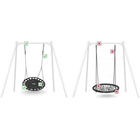 Huśtawka bocianie gniazdo SWINGO XXL 120 cm czarna Huśtawka bocianie gniazdo SWINGO XXL 120 cm czarna