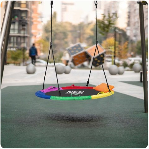 HUŚTAWKA BOCIANIE GNIAZDO DLA DOROSŁYCH I DZIECI NEO-SPORT SWINGO 110 CM WIELOKOLOROWA HUŚTAWKA BOCIANIE GNIAZDO DLA DOROSŁYCH I DZIECI NEO-SPORT SWINGO 110 CM WIELOKOLOROWA