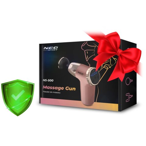 Pistolet do masażu ciała 8 nakładek NS-500 Neo-sport różowy Pistolet do masażu ciała 8 nakładek NS-500 Neo-sport różowy