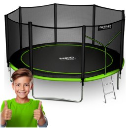 TrampolTRAMPOLINA OGRODOWA NEO-SPORT 12FT 374CM + SIATKA ZEWNĘTRZNA + DRABINKA