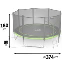 TrampolTRAMPOLINA OGRODOWA NEO-SPORT 12FT 374CM + SIATKA ZEWNĘTRZNA + DRABINKA