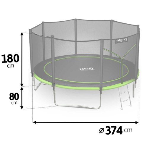 TrampolTRAMPOLINA OGRODOWA NEO-SPORT 12FT 374CM + SIATKA ZEWNĘTRZNA + DRABINKA TrampolTRAMPOLINA OGRODOWA NEO-SPORT 12FT 374CM + SIATKA ZEWNĘTRZNA + DRABINKA