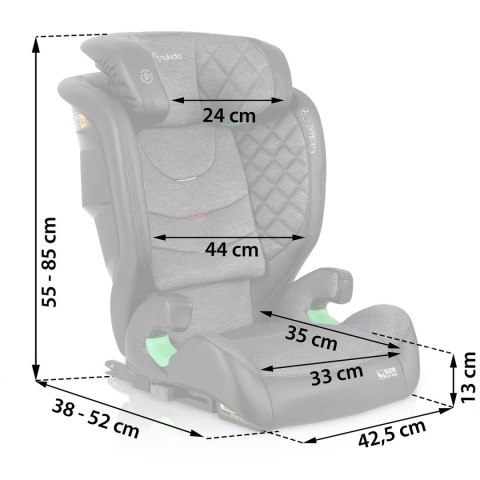 Fotelik samochodowy Nukido Louis czarno-szary 15-36 kg ISOFIX Fotelik samochodowy Nukido Louis czarno-szary 15-36 kg ISOFIX