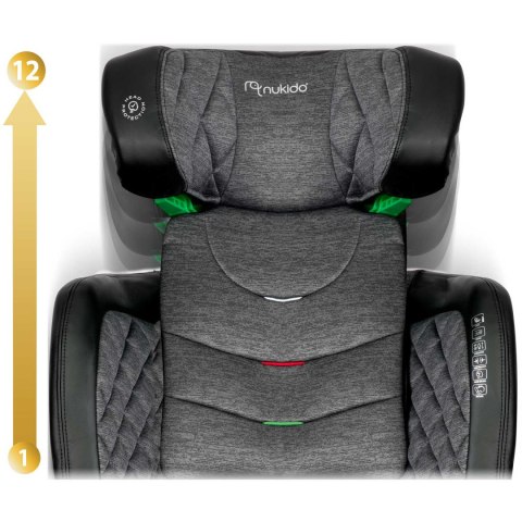 Fotelik samochodowy Nukido Louis czarno-szary 15-36 kg ISOFIX Fotelik samochodowy Nukido Louis czarno-szary 15-36 kg ISOFIX