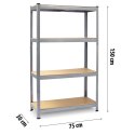 REGAŁ UNIWERSALNY DO PIWNICY, BIURA, WARSZTATU ZESTAW 2 szt 150 x 75 x 30 cm Plonos