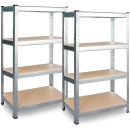 REGAŁ UNIWERSALNY DO PIWNICY, BIURA, WARSZTATU ZESTAW 2 SZT 180 x 90 x 40 cm Plonos PL-702