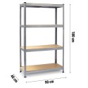 REGAŁ UNIWERSALNY DO PIWNICY, BIURA, WARSZTATU ZESTAW 2 SZT 180 x 90 x 40 cm Plonos PL-702