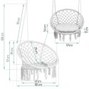 FOTEL WISZĄCY DO OGRODU – HUŚTAWKA BOCIANIE GNIAZDO XXL BOHO SZARY+PODUSZKA