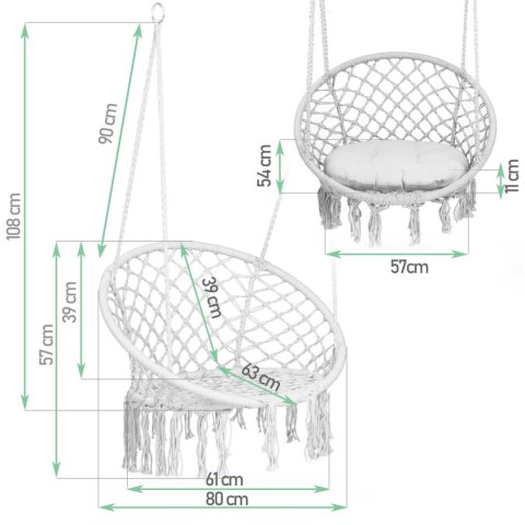FOTEL WISZĄCY DO OGRODU – HUŚTAWKA BOCIANIE GNIAZDO XXL BOHO SZARY+PODUSZKA FOTEL WISZĄCY DO OGRODU – HUŚTAWKA BOCIANIE GNIAZDO XXL BOHO SZARY+PODUSZKA