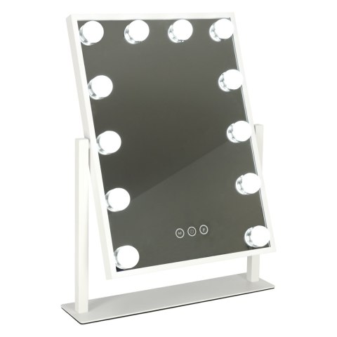 Lusterko do makijażu kosmetyczne podświetlane LED Hollywood z 12 żarówkami USB 30 x 40 cm Lusterko do makijażu kosmetyczne podświetlane LED Hollywood z 12 żarówkami USB 30 x 40 cm