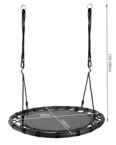 Huśtawka bocianie gniazdo 100 cm czarna Huśtawka bocianie gniazdo 100 cm czarna