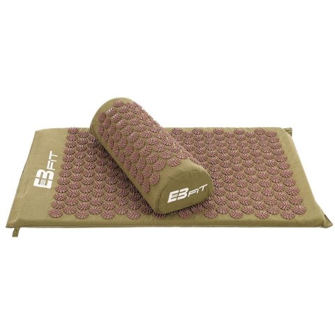 MATA Z PODUSZKĄ DO AKUPRESURY JOGI MASAŻU ZIELONO BRĄZOWA 68x42x2CM EB FIT MATA Z PODUSZKĄ DO AKUPRESURY JOGI MASAŻU ZIELONO BRĄZOWA 68x42x2CM EB FIT