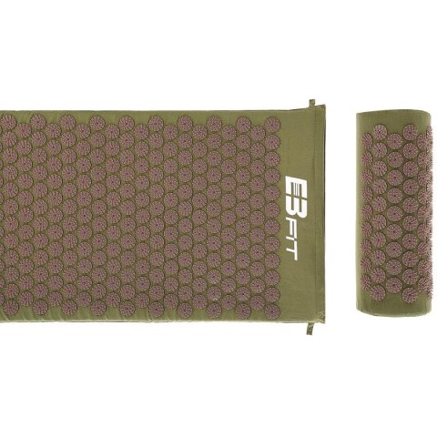 MATA Z PODUSZKĄ DO AKUPRESURY JOGI MASAŻU ZIELONO BRĄZOWA 68x42x2CM EB FIT MATA Z PODUSZKĄ DO AKUPRESURY JOGI MASAŻU ZIELONO BRĄZOWA 68x42x2CM EB FIT